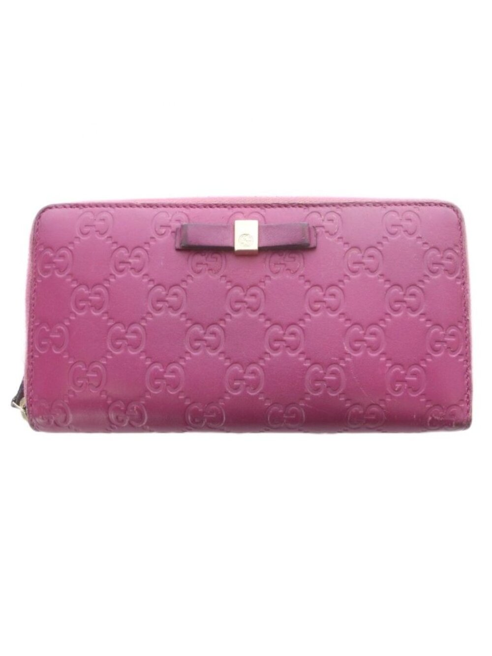 Gucci GG Pattern Wallet with Coin Purse Leather Pink